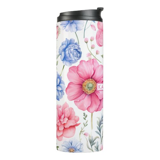 Aangepaste naam Waterverf Flower Thermosbeker (Gedraaid links)