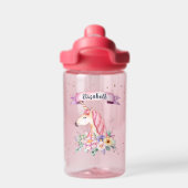 Aangepaste naam  Waterverf Flower Unicorn Waterfles (Achterkant)