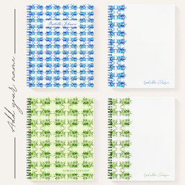 Aangepaste Naam Waterverf groen Bloemen Notitieboe Notitieboek