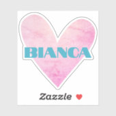 Aangepaste naam waterverf hartvorm trendy stijlvol sticker (Vel)
