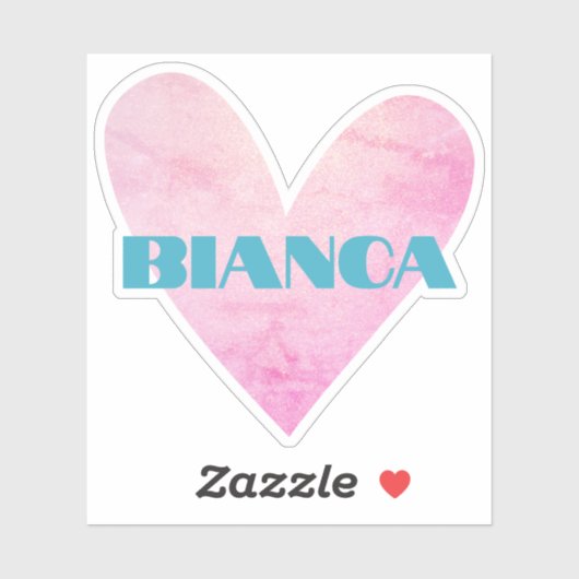 Aangepaste naam waterverf hartvorm trendy stijlvol sticker (Vel)