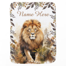 Aangepaste naam Waterverf Lion gepersonaliseerd