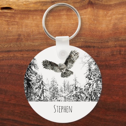 Aangepaste naam Waterverf met jachtvogels Sleutelhanger (Voorkant)