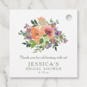 Aangepaste naam waterverf oranje bloem bruidsdouch bedankjes labels (Achterkant)