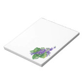 Aangepaste naam waterverf Paarse Violet Flower Notitieblok (Linkerzijde)
