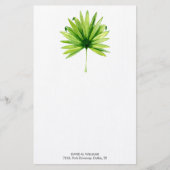 Aangepaste naam Waterverf Palm Leaf Briefpapier (Voorkant)