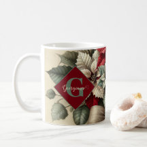 Aangepaste Naam  Waterverf Poinsettia Boeket