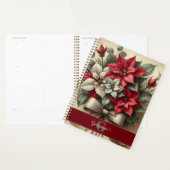 Aangepaste Naam  Waterverf Poinsettia Boeket Planner (Display)