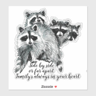 Aangepaste naam waterverf Raccoon Sticker