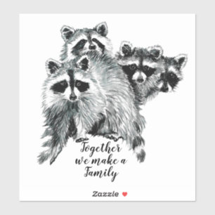 Aangepaste naam waterverf Raccoon Sticker