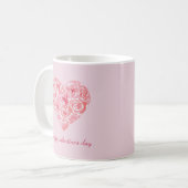 Aangepaste Naam Waterverf Roos Hart Valentijnse  G Koffiemok (Voorkant links)