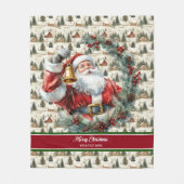 Aangepaste Naam Waterverf Santa Throw Blanket Fleece Deken (Voorkant)