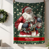 Aangepaste Naam Waterverf Santa Throw Blanket Fleece Deken