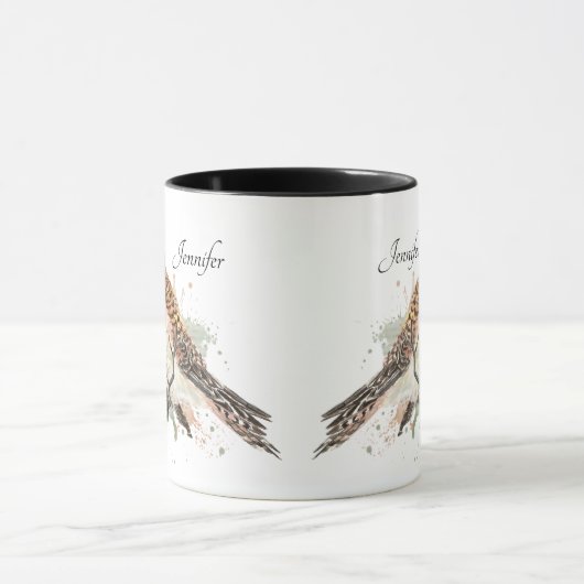 Aangepaste naam waterverf-stormloop mok (Midden)