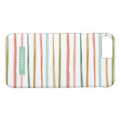 Aangepaste naam waterverf Stripes Case-Mate iPhone Case (Achterkant (Horizontaal))