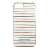 Aangepaste naam waterverf Stripes Case-Mate iPhone Case (Achterkant)