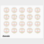Aangepaste naam waterverf Stripes Ronde Sticker (Vel)