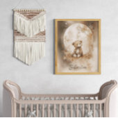 Aangepaste naam Waterverf Teddy Bear Nursery Poster