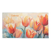 Aangepaste naam Waterverf Tulpen Kussensloop (Achterkant)