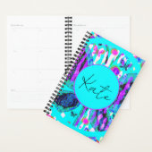Aangepaste naam Waterverf Vlinder Blauw Paarse Roz Planner (Display)