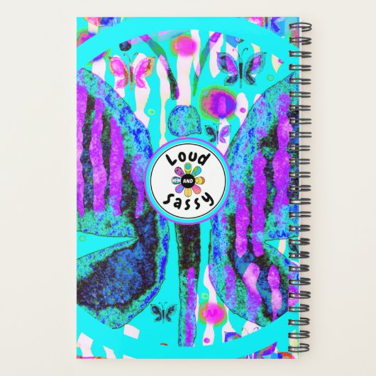 Aangepaste naam Waterverf Vlinder Blauw Paarse Roz Planner (Achterkant)