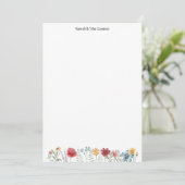 Aangepaste naam Waterverf Wildflower Persoonlijke Kaart (Staand voorkant)