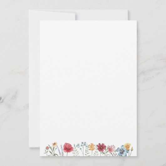 Aangepaste naam Waterverf Wildflower Persoonlijke Kaart (Achterkant)