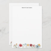 Aangepaste naam Waterverf Wildflower Persoonlijke Kaart (Voorkant / Achterkant)