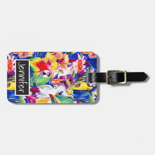 Aangepaste naam Waterverven Bagagelabel (Voorkant horizontaal)