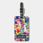 Aangepaste naam Waterverven Bagagelabel (Voorkant verticaal)