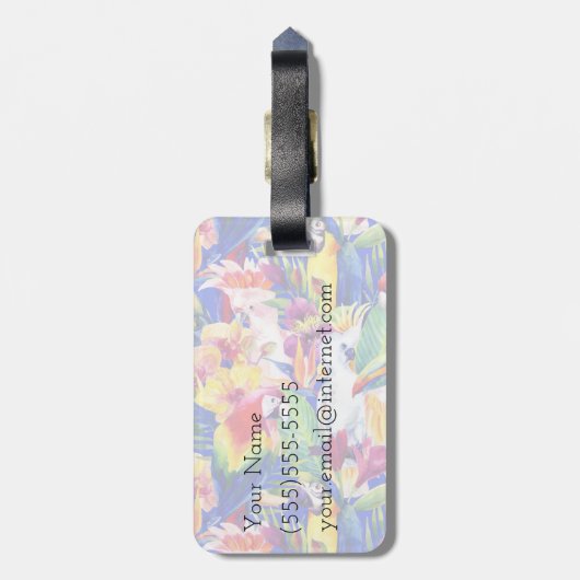 Aangepaste naam Waterverven Bagagelabel (Achterkant verticaal)