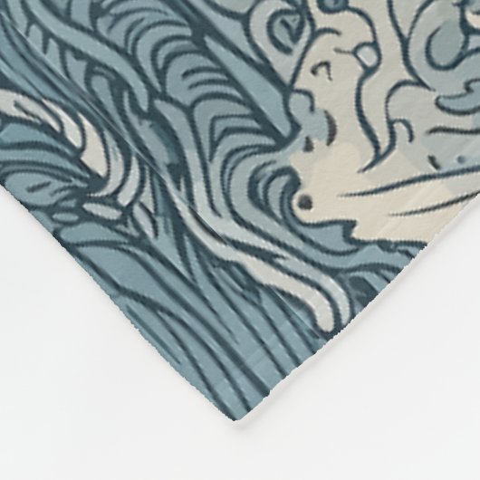 Aangepaste naam Waves Patroon Fleece Deken (Hoek)