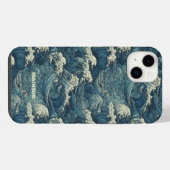 Aangepaste naam Waves Patroon iPhone Hoesje (Achterkant horizontaal)