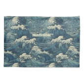 Aangepaste naam Waves Patroon Kussensloop (Achterkant)