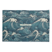 Aangepaste naam Waves Patroon Kussensloop (Achterkant)