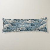 Aangepaste naam Waves Patroon Lichaamskussen (Achterkant)