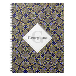 Aangepaste naam We kijken naar u Navy & Gold Retro Notitieboek