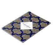 Aangepaste naam We kijken naar u Navy & Gold Retro Notitieboek (Linkerzijde)