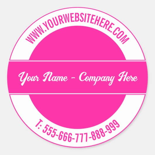 Aangepaste naam Website Telefoon Ronde Sticker Uw  (Voorkant)