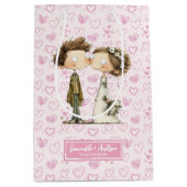 Aangepaste Naam Wedding Gift Bag Quirky Design Medium Cadeauzakje (Voorkant)