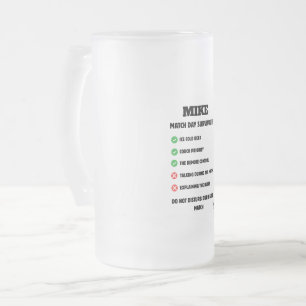 Aangepaste naam wedstrijd overlevingskit grappige matglas bierpul