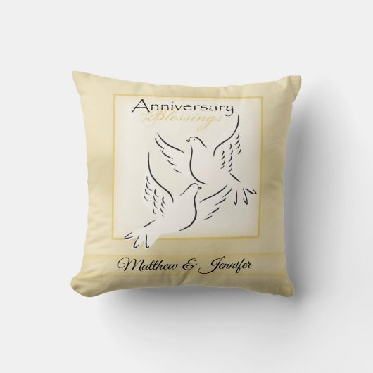 Aangepaste naam, weduwschap Jubileum zegeningen Kussen (Voorkant)