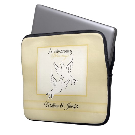 Aangepaste naam, weduwschap Jubileum zegeningen Laptop Sleeve (Voorkant Links)