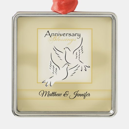 Aangepaste naam, weduwschap Jubileum zegeningen Metalen Ornament (Voorkant)