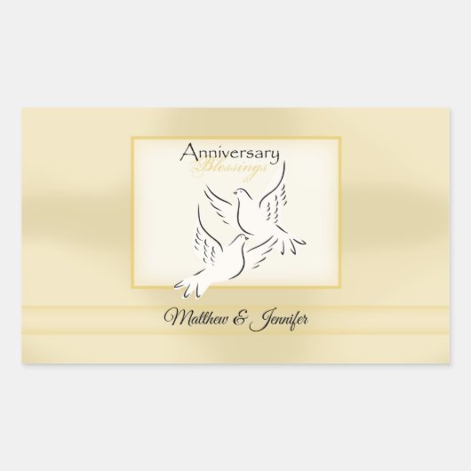 Aangepaste naam, weduwschap Jubileum zegeningen Rechthoekige Sticker (Voorkant)