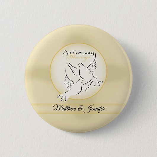 Aangepaste naam, weduwschap Jubileum zegeningen Ronde Button 5,7 Cm (Voorkant)