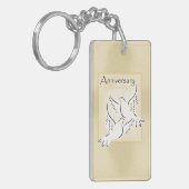 Aangepaste naam, weduwschap Jubileum zegeningen Sleutelhanger (Voorkant Links)