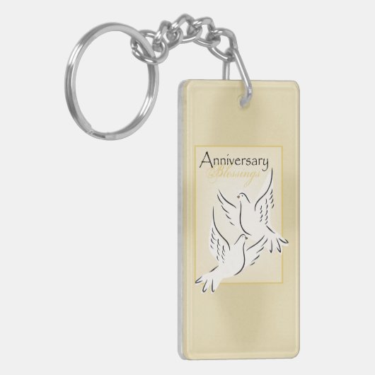 Aangepaste naam, weduwschap Jubileum zegeningen Sleutelhanger (Voorkant Links)