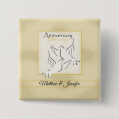 Aangepaste naam, weduwschap Jubileum zegeningen Vierkante Button 5,1 Cm (Voorkant)