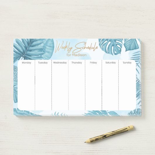 Aangepaste naam Weekly Planner Post-it® Notes (Op bureau)